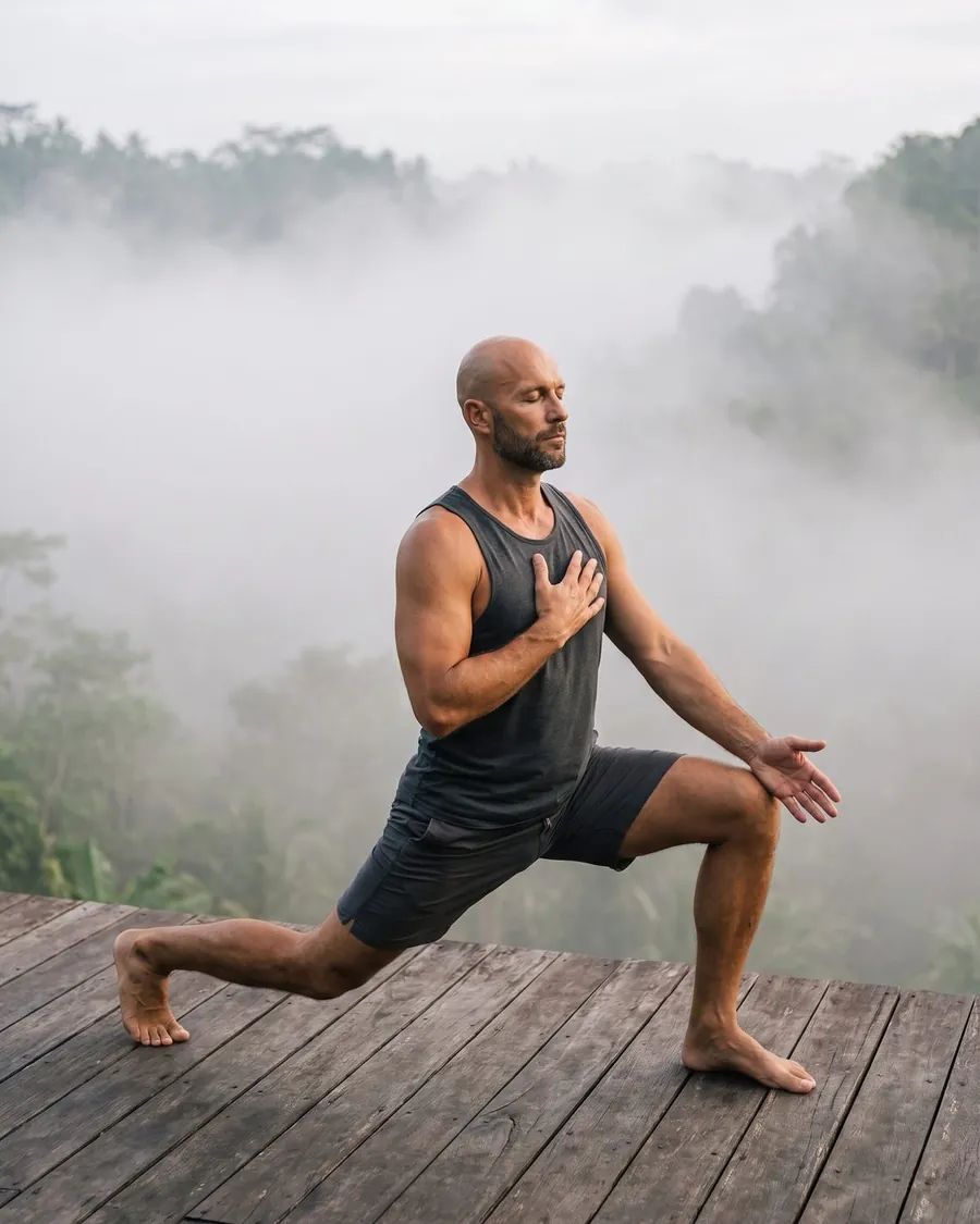 Jules Halston guiding a breathwork practice in the Bali highlands