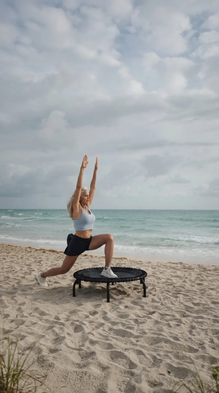Rebounder training on the beach